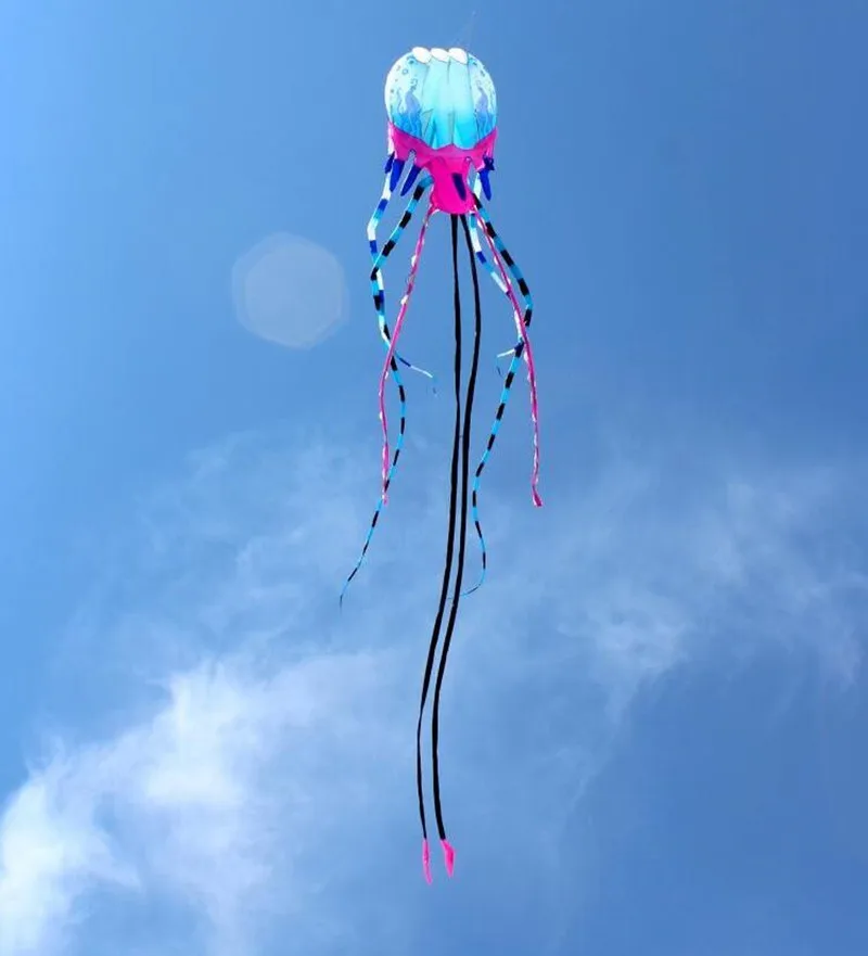 Высокое качество, 3d воздушный змей медузы, Мягкий Нейлоновый воздушный змей Рипстоп с ручкой, уличные игрушки, большой воздушный змей для серфинга, осьминог