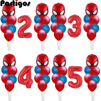 

Spiderman Hero Latex Balloon Set Adult Kids Birthday Party Decoration Birthday Baby Shower Decor 32inch Red Number Foil Globos