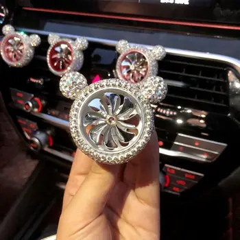 

Creative crystal mosaic diamond car air conditioning vent perfume clip interior accessories accessories small fans aromatherapy