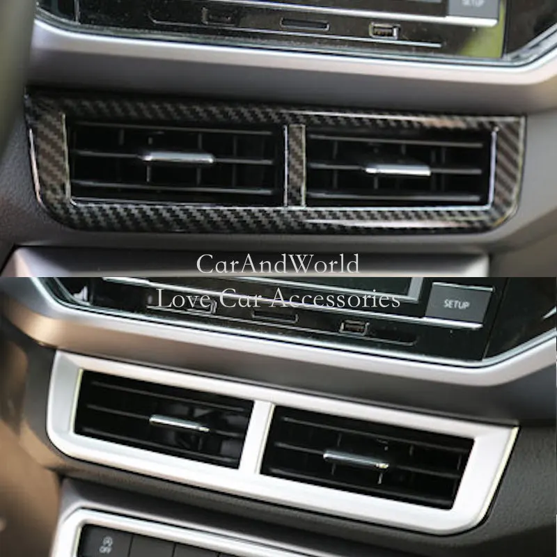 Interior Center Console Air Condition Outlet Vent Panel Cover Frame Garnish Trims For Volkswagen VW T-CROSS Car Accessories
