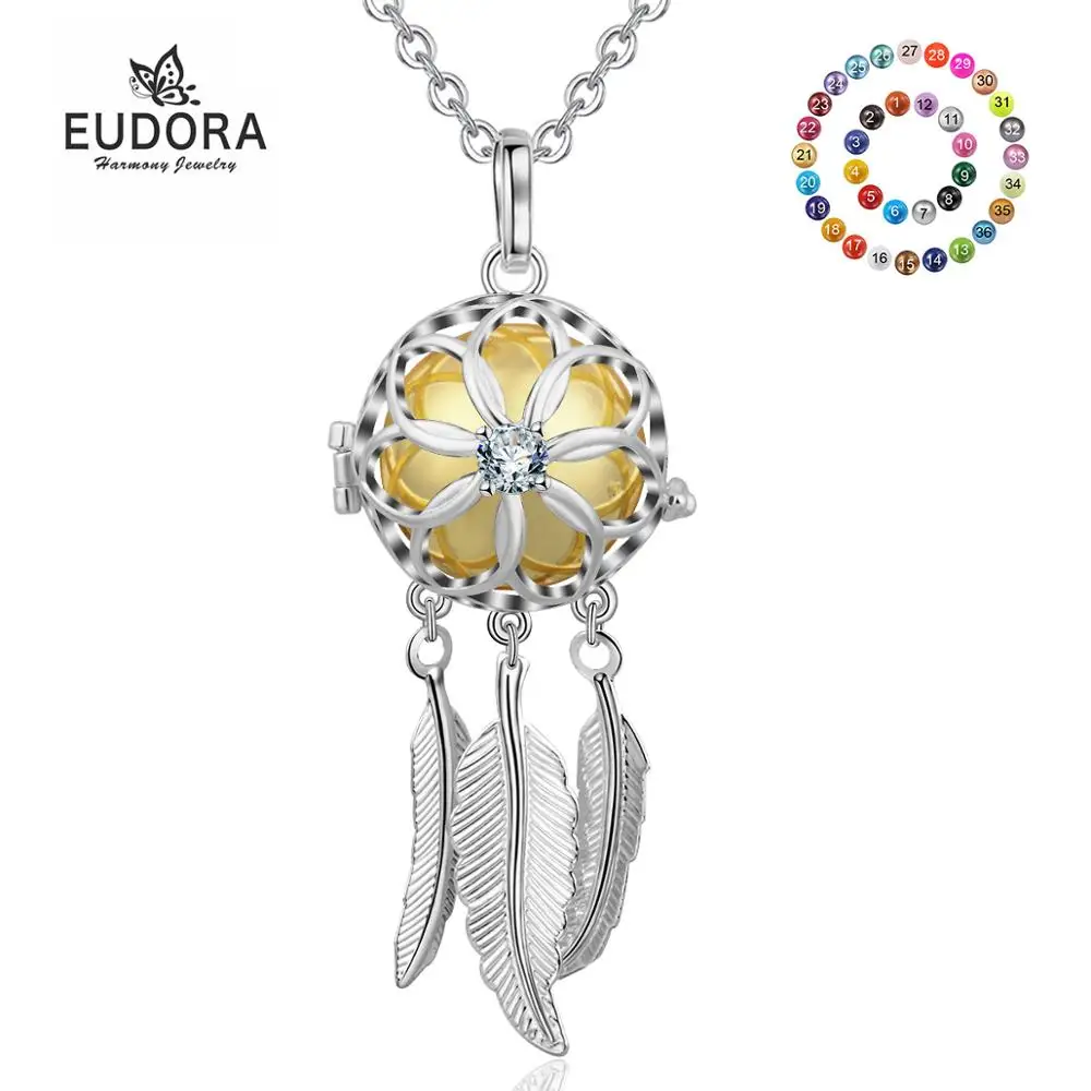 

Eudora 20 mm Crystal Round Harmony Bola Ball Flower & Feature Cage Pendant fit DIY Chime Ball Necklace Jewelry For Women K260N20
