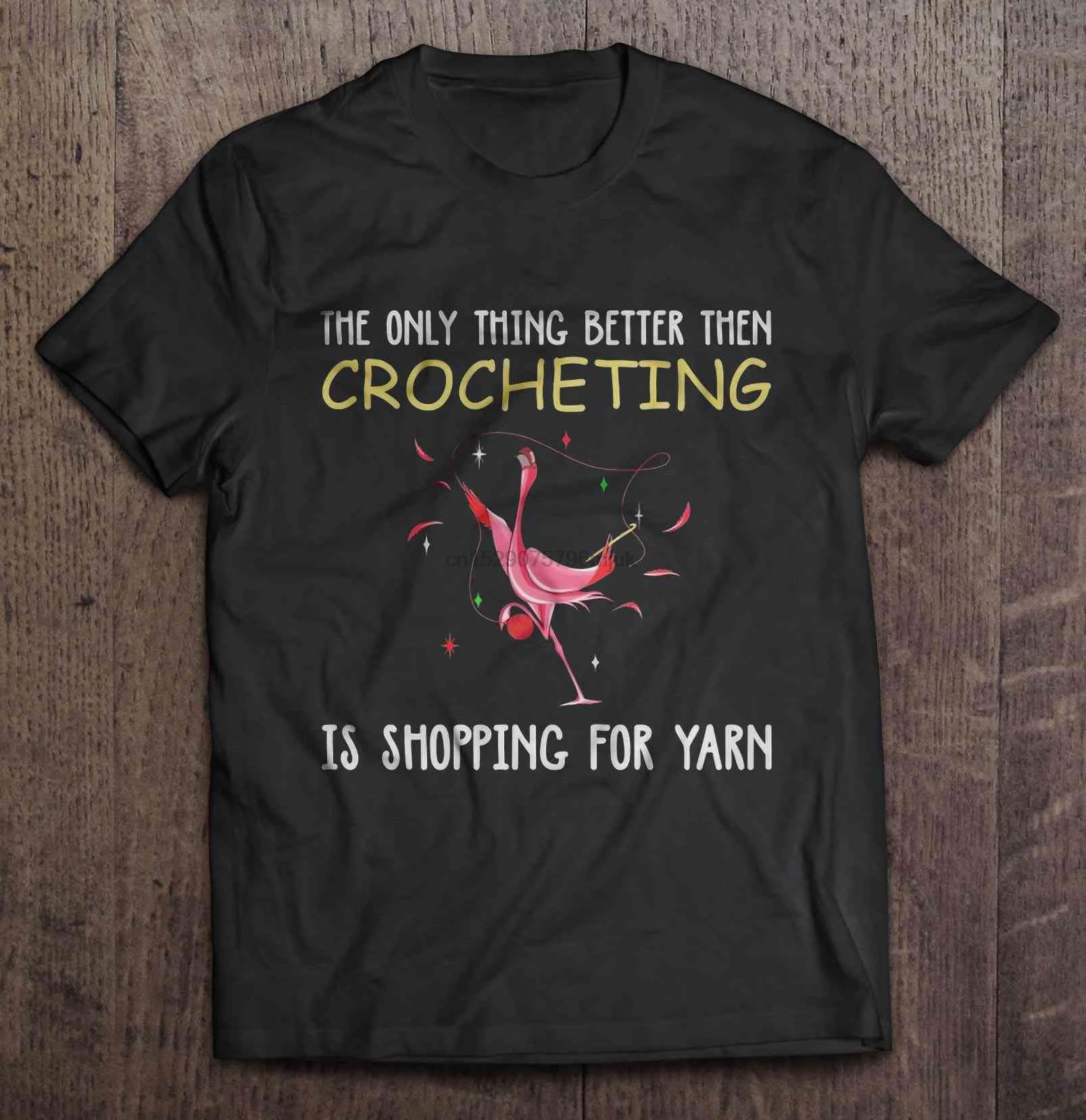 Мужская футболка только лучше чем вязание крючком Это покупка пряжи-Фламинго