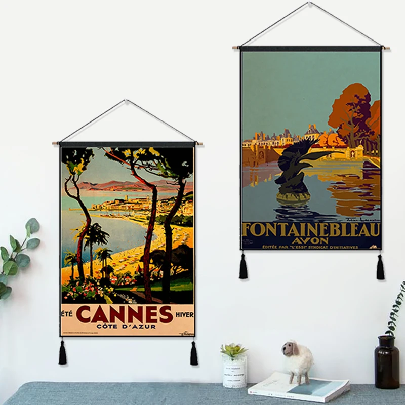 Нормандия Версаль Франция Путешествия висячая ткань хлопок линия живопись плакаты домашний Декор настенный гобелен подарок