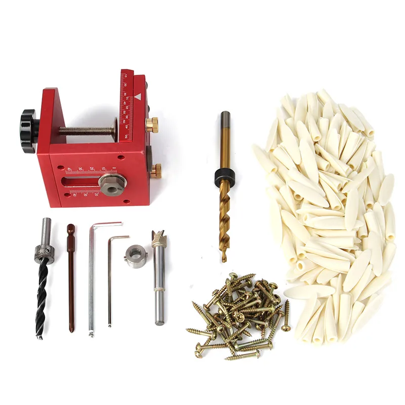 

Multi-Purpose Drill Guide for Drilling Dowel Holes and Pocket Holes Pocket Hole Drill Guide Dowel Jig Set Woodworking Joinery Ma