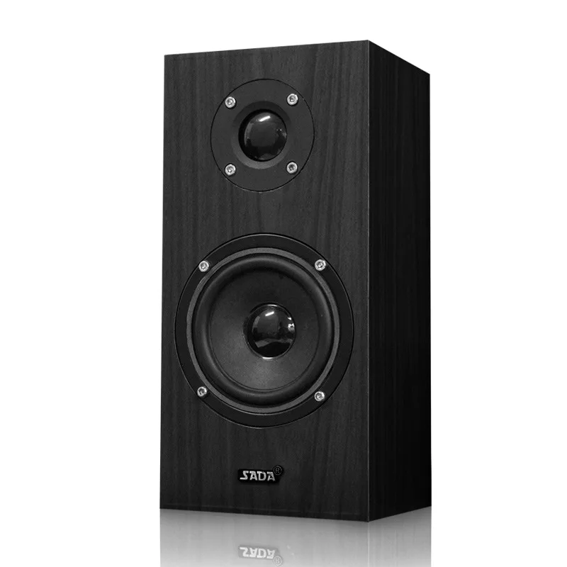 Black V-180 портативный Проводной деревянный компьютерный динамик бас стерео сабвуфер звуковая коробка для USB и 3,5 мм аудио кабель интерфейс - Цвет: Black