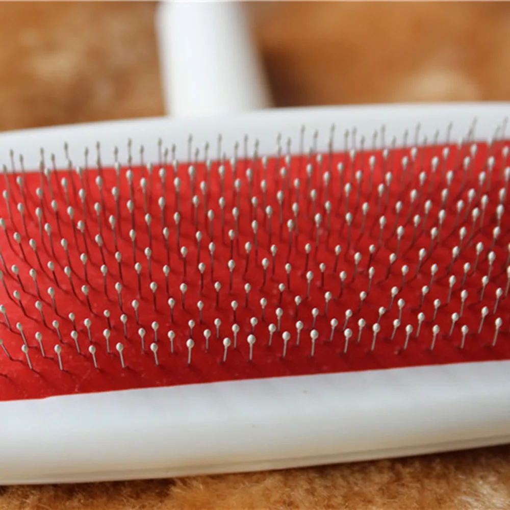 Free Shipping Red Puppy Cat Hair Grooming Slicker Comb Gilling Brush Quick Clean Tool Pet Brand New