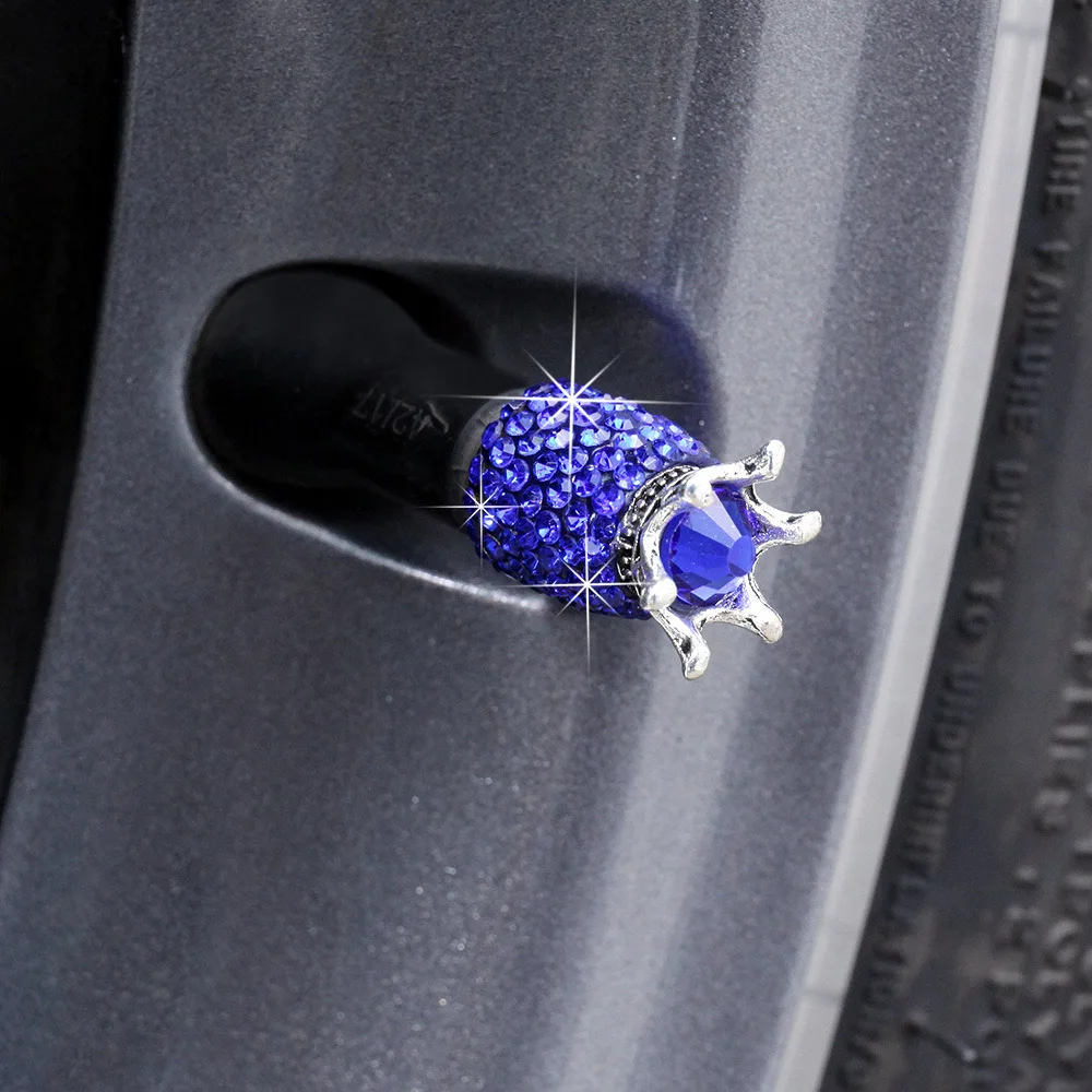 4 шт. Корона Bling алмазные шины/колеса стволовых клапанов автомобиль грузовик Стразы глина ABS незначительно более безопасный пыль утечки Горячая