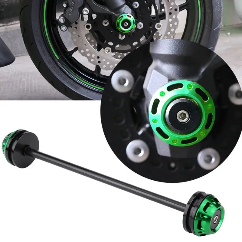 Для Kawasaki Z800 2013- Z1000- Мотоцикл с ЧПУ передняя ось вилка крушение слайдер протектор колеса - Цвет: Зеленый