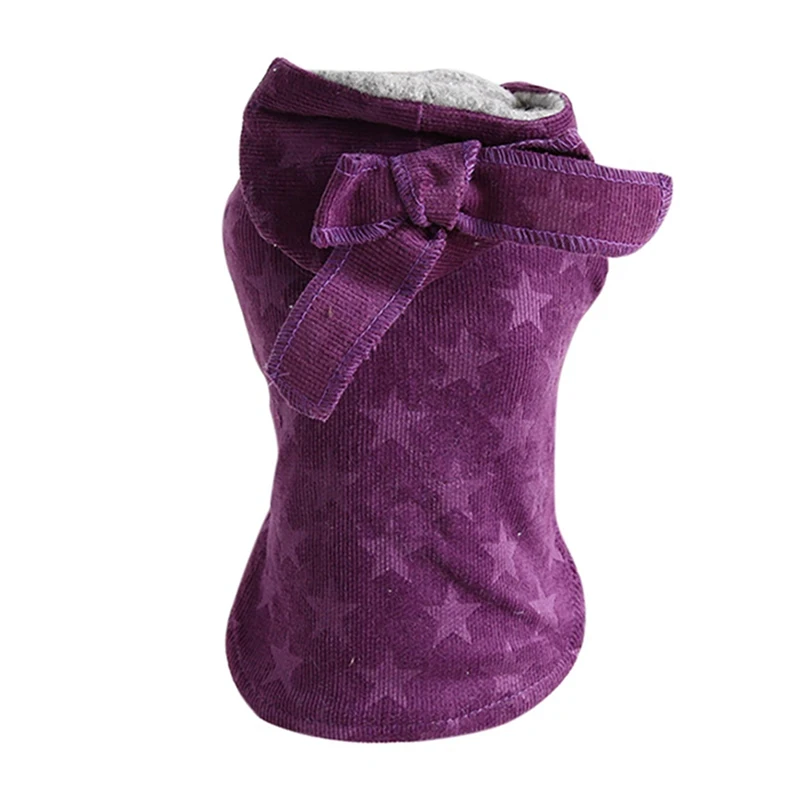 Purple Мягкое толстое хлопковое пальто с капюшоном для собак, зимняя теплая одежда для собак кошек, щенков, пальто для собак, куртки для холодной погоды, зимний мягкий жилет для собак - Цвет: Purple