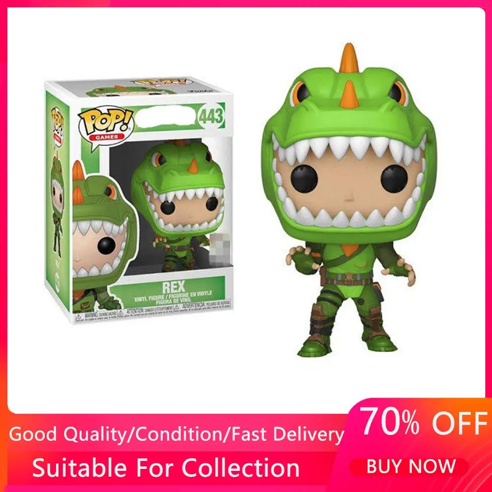 FUNKO POP игра Fortnight Fortnited Battle REX #443 ПВХ экшн фигурка Коллекционная модель игрушки для