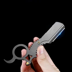 Barber Straight Edge Razor For Salon Haircut Beard Eyebrow Shaving Tool Hairdresser Trimming Blades Replaceable Shaver Knife