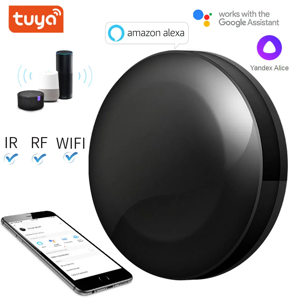 Универсальный умный пульт дистанционного управления TUYA WIFI + IR RF поддержка Alexa Google