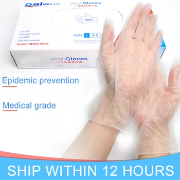 

100pcs/lot Anti infection Gloves Food Grade Waterproof Allergy PVC Disposable Latex Gloves Work Safety Gloves FFP3 Mechanic