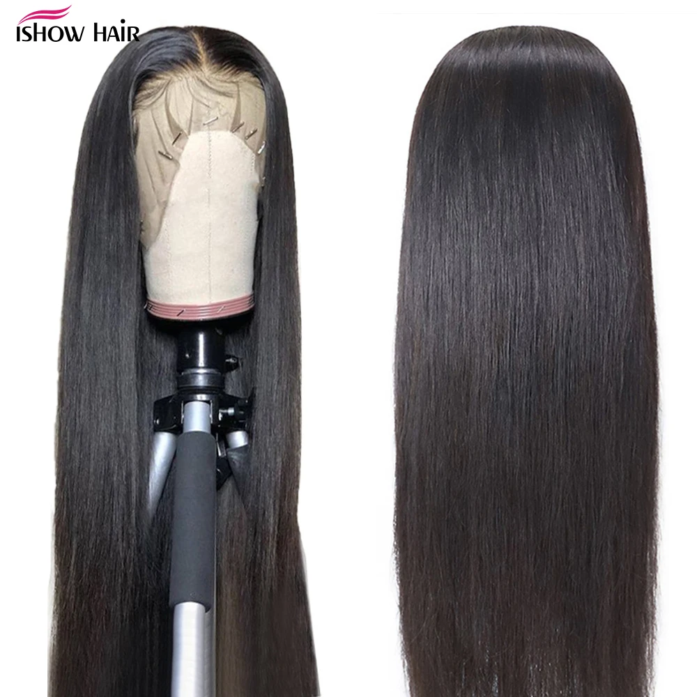 13x6 HD Lace Frontal Wig Pre Plucked Bone Straight Human Hair Wigs for Black Women Transparent Lace Wigs 30inch Lace Front Wig
