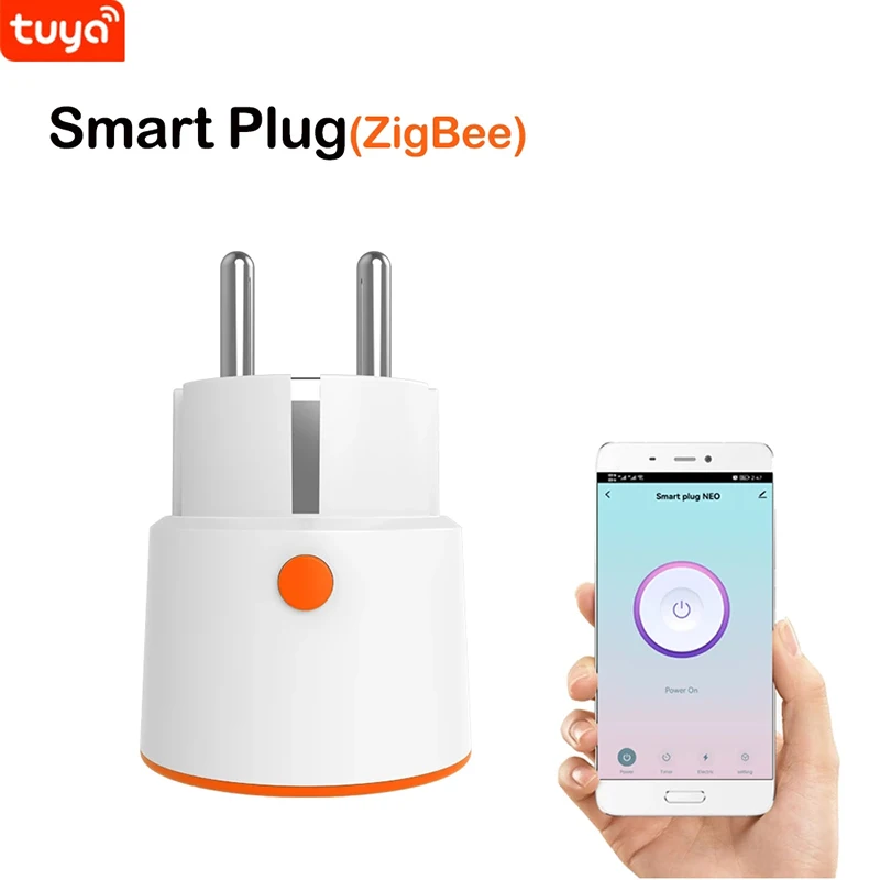

NEO Coolcam EU Plug Tuya Smart Zigbee 3.0 Power Plug 16A EU Outlet 3680W Meter Remote Control Work With Alexa And Tuya Hub