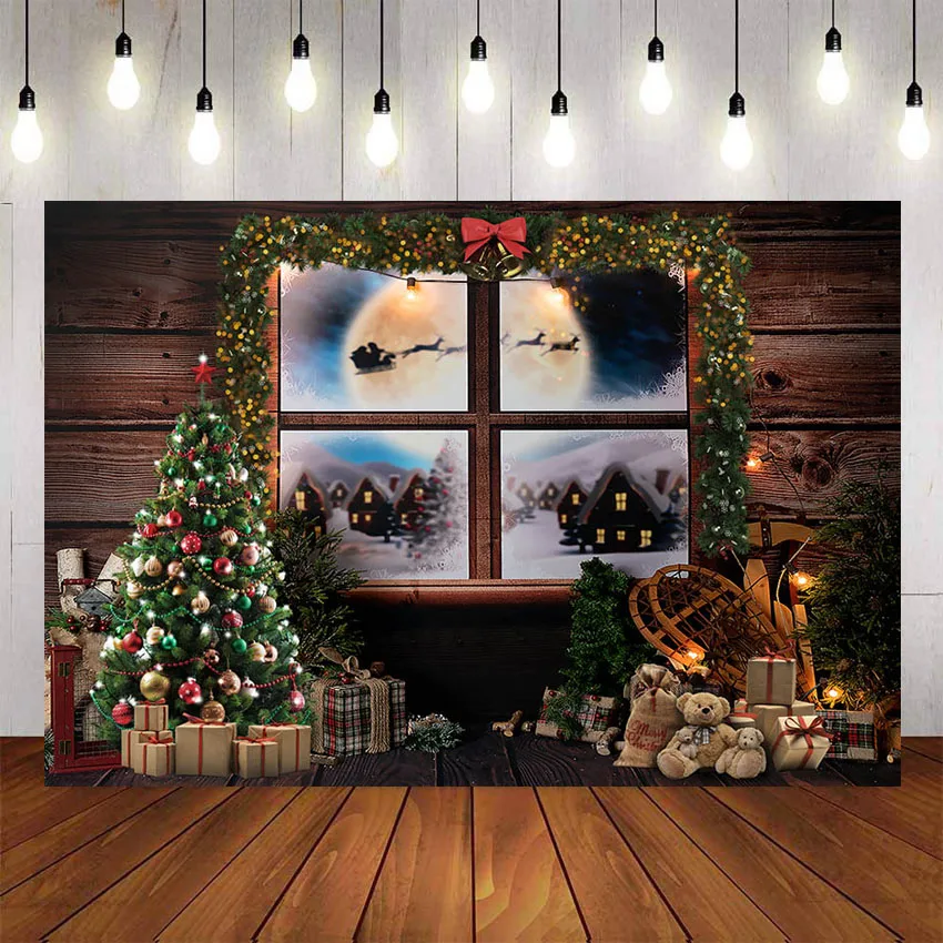 WOLADA 10x10ft Christmas Backdrop Vinyl Christmas Photography Backdrops Photo Studio Background 10800 