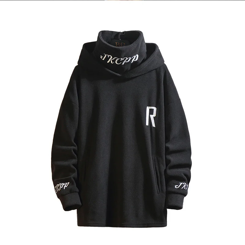 

Warm Fleece Sweatshirts Hoodies Winter Men Streetwear Fashion Mens Hoodie Japanese Hip Hop Hooded Harajuku Pullover Street Style