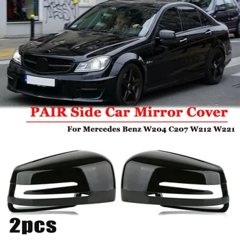 

Decal Rearview mirror cover Side For Mercedes Benz W204 C207 W212 W221 Black Waterproof