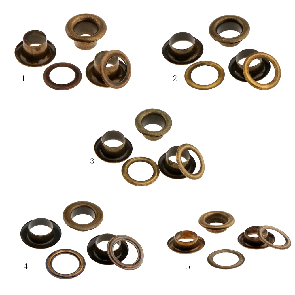 50Pcs Metal Eyelets with Washers Leathercraft Accessories for Clothing Decor Crafts
