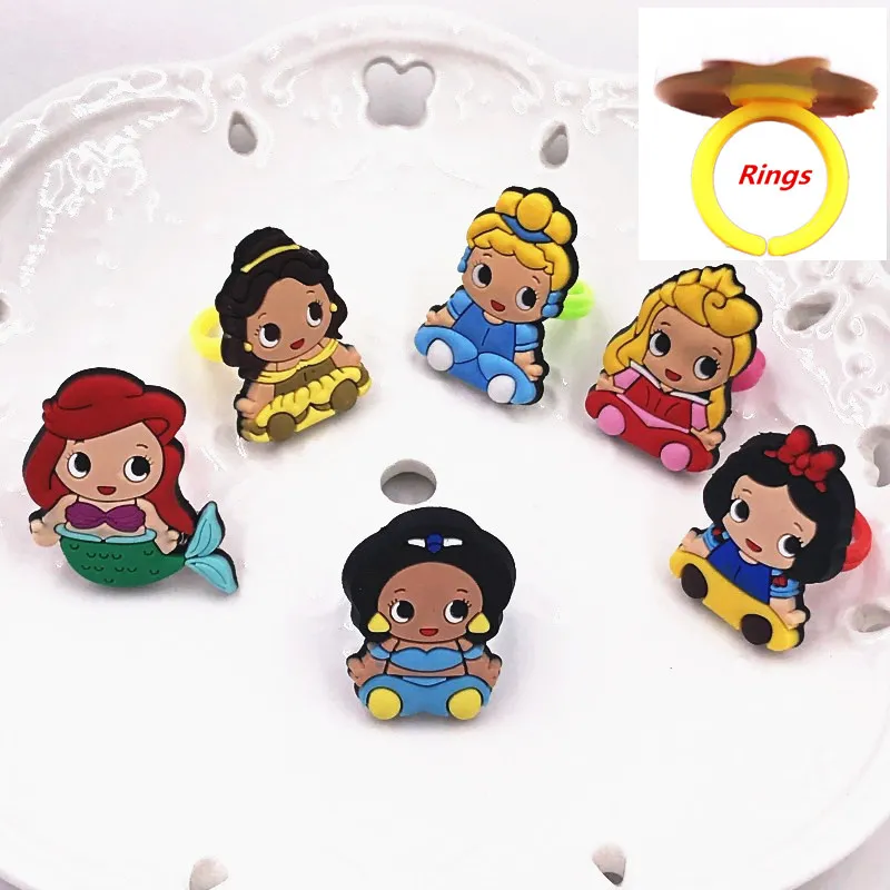 

1PCS Cinderella Princess Icon Silicone PVC Finger Rings Kids Cosplay Jewelry Girls Finger Accessories Children Party Gifts