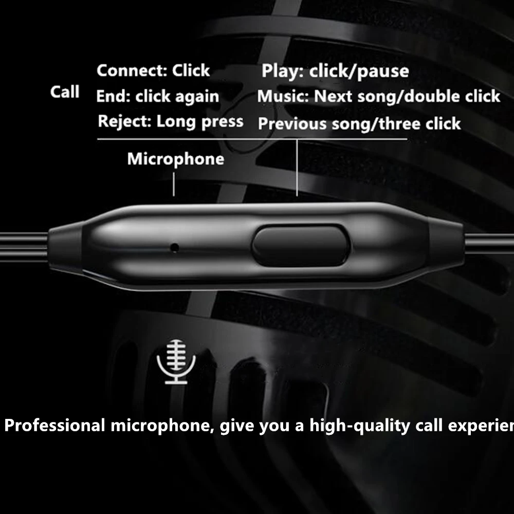Fone de Ouvido de um Lado com Microfone Plugue de Ouvido para Uma Orelha com Som Estéreo Reforçado para Iphone Ipod Ipad Samsung - Image 3