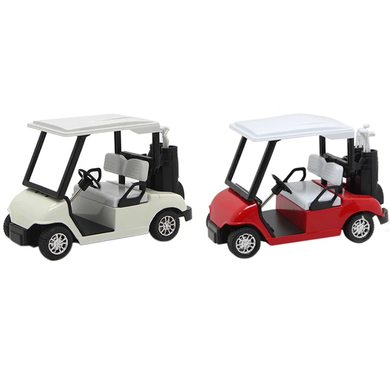 2X Toy Golf Cart Golf Alloy Mini Model Golf Cart Super Pull Back