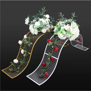 

Upscale Wedding Decorations Props Iron S-shaped Big Wave Path Road Lead Party Stage Aisle Runner Cited Flower Shelf Supplies
