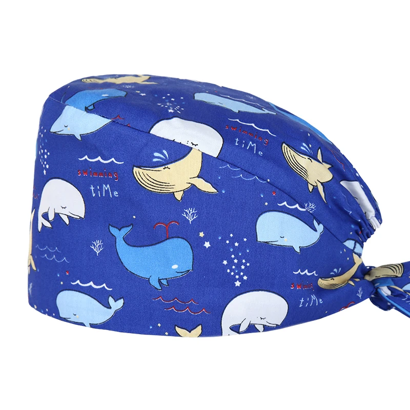 Rabbit Flying Man Pattern Scrub Caps 