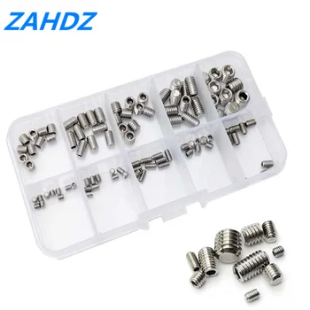 

200pcs Stainless Steel Hex Socket Set Screw Grub Screws Cup Point Assortment Kit M3-M8 with Plastic Box