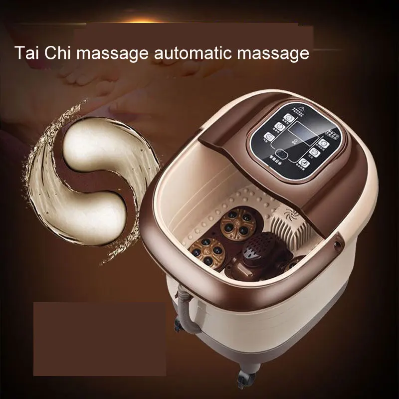 Tai Chi-style Автоматическая Массажная ванночка для ног, электрическая нагревательная пена для умывания ног