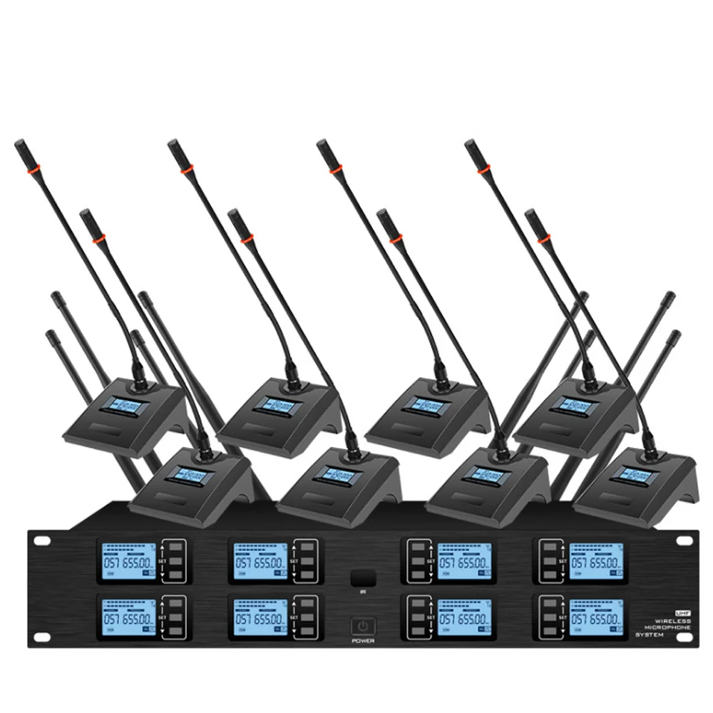 Professional UHF wireless microphone 8 channel handheld microphone lavalier stage performance conference wireless lavalier microphone wireless handheld microphone