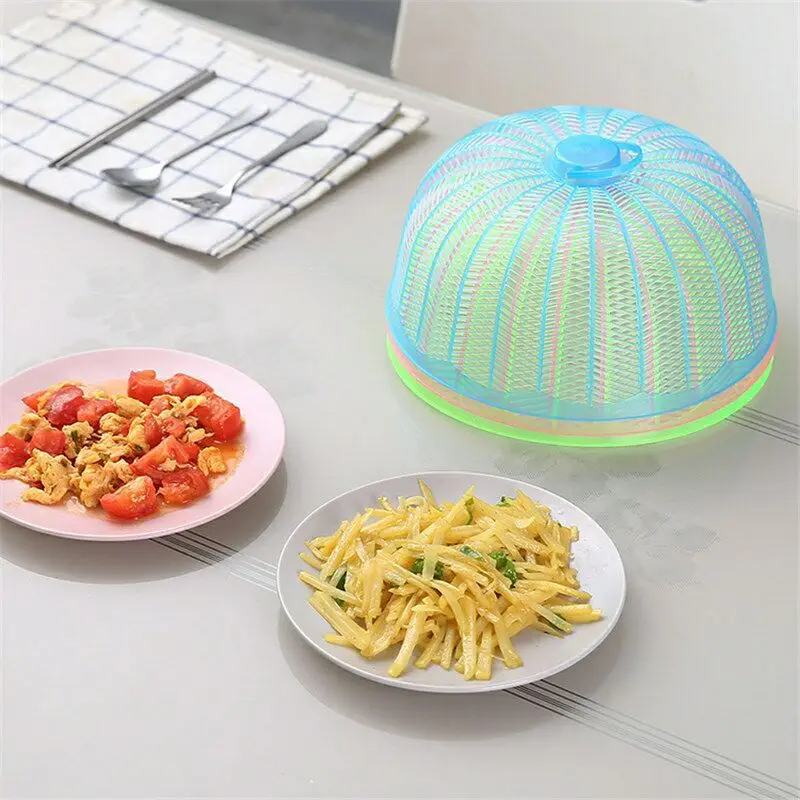 

Circle Plastic Cover Vegetable Cover Table Hood Kitchen Fly-Proof Anti Mosquito Rice Vegetable Cover Kitchen Breathable Dish Cov