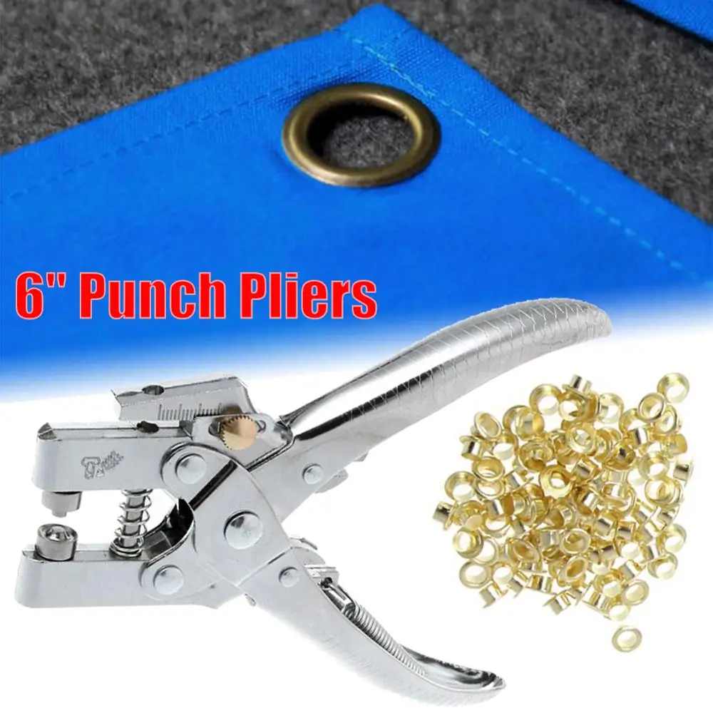 

Eyelet Grommet Leather Hole Punch Pliers Steel Fabric Canvas Repair Tool Kit 6''