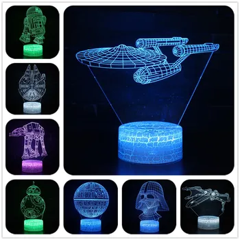

3d Star Wars Figure 7 Color Led Night Lamps For Kids Touch Led Usb Table Lampara Lampe Sleeping Nightlight Drop Ship Crack base