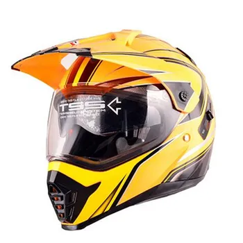 

Double lens yellow black average size new style High quality motorcycle helmet line drawing casco XS 53cm to 61cm