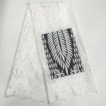 

9colors High quality embroidered African French net lace soft white tulle lace fabric with sequins for bridal party dress FZZ479