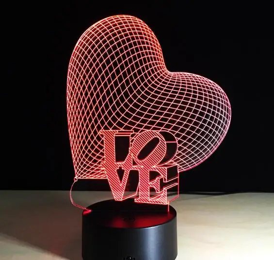 «Любящее сердце» жеста рукой 3D светодиодный Ночной светильник с 7 цветов светильник для украшения дома лампы удивительный оптический светильник Рождественский подарок 3D-797 - Испускаемый цвет: Model 11