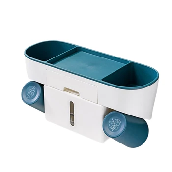 

Wall-Mounted Toothbrush Holder with Cups Automatic Toothpaste Squeezer Dispenser Home Storage Rack Bathroom Accessories