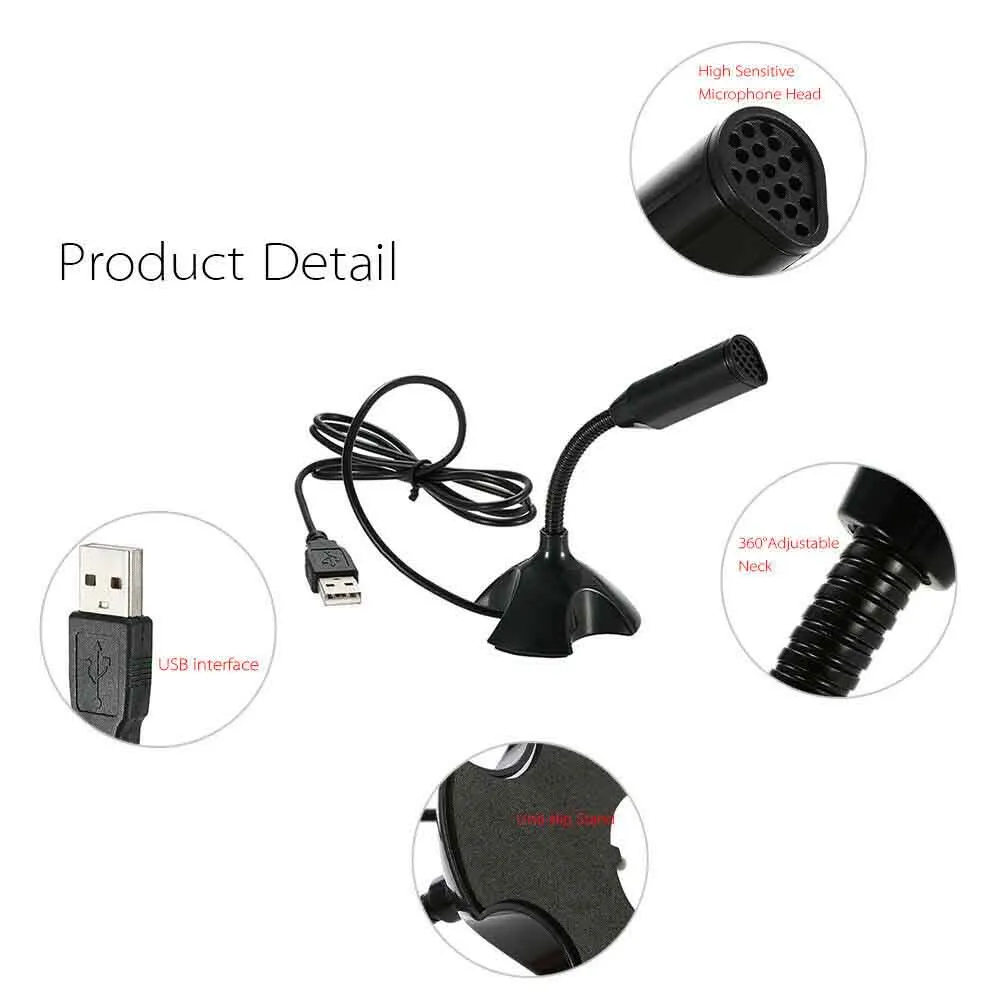 Гибкий USB Настольный Студийный микрофон Skype для ноутбука N4S1|Микрофоны| |