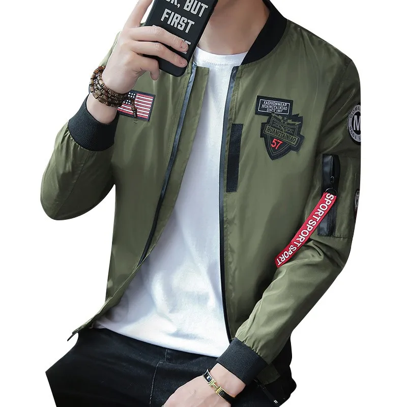 

Autumn Teens Men's Jacket New Cultivate One's Morality Short Paragraph Color Matching Collar jacket Male Baseball Uniform 2019
