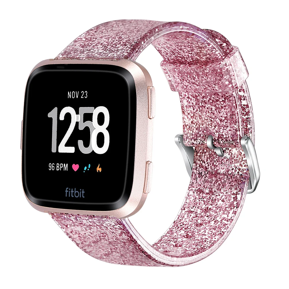 Мягкий сменный Блестящий ремешок для Fitbit Versa lite/Versa Смарт-часы часов спортивный