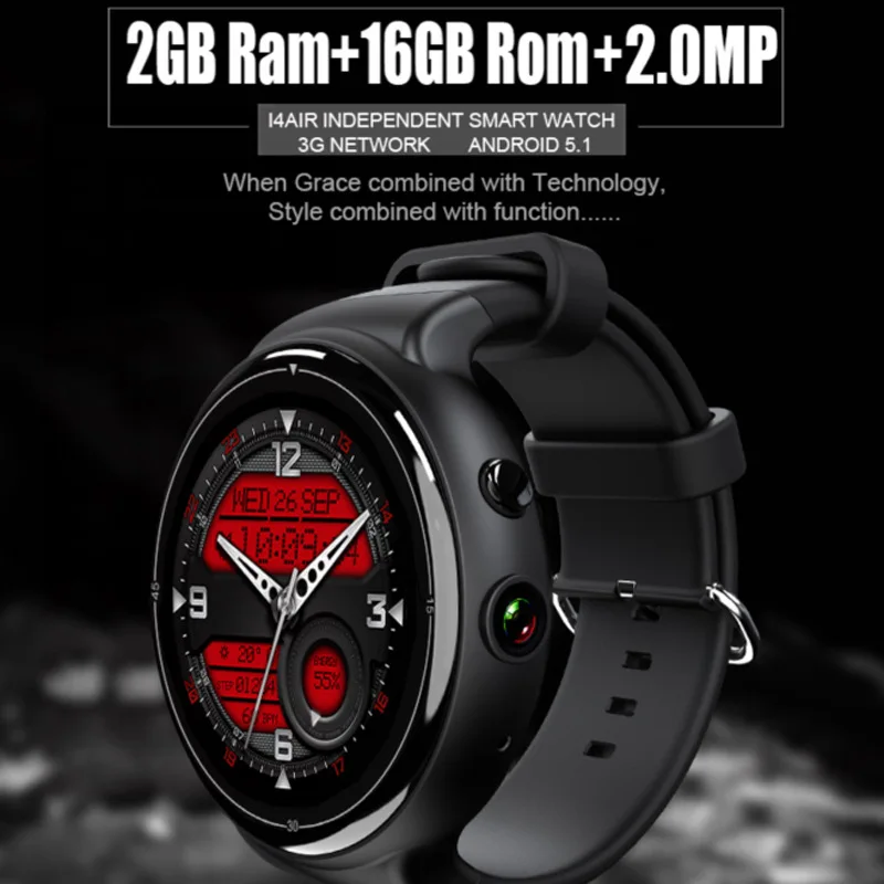 

Android I4Air Smart Watch 2G + 16G Memory Photo Shoot g ps Positioning Heart Rate Watch Manufacturers Direct Selling