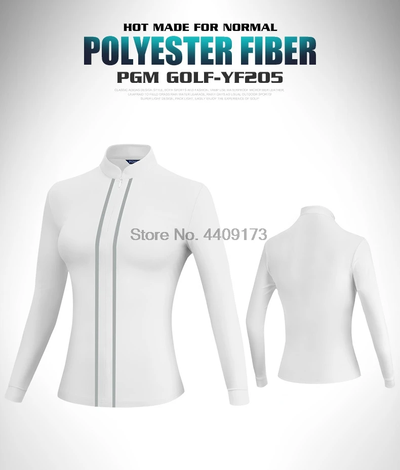 PGM Women Golf Jacket Long Sleeve Keep Warm Windbreaker Ladies Stand Collar Casual Shirt Golf Training Clothing D0800