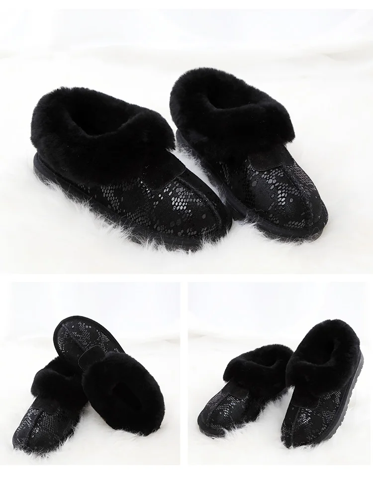 UVWP Новое поступление; классические Водонепроницаемые зимние сапоги из натуральной воловьей кожи; зимняя женская обувь без шнуровки; обувь на плоской подошве; зимние сапоги