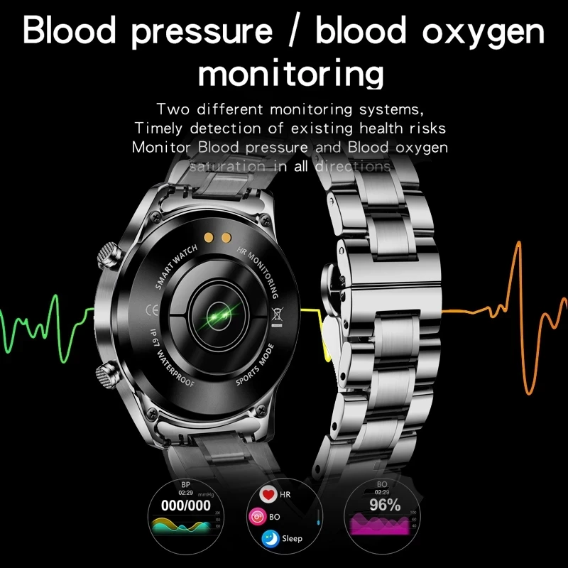 LIGE 2021 New Men Smart Watch Bluetooth Call Watch IP67 Waterproof Sports Fitness Watch For Android IOS Smart Watch 2021 + Box