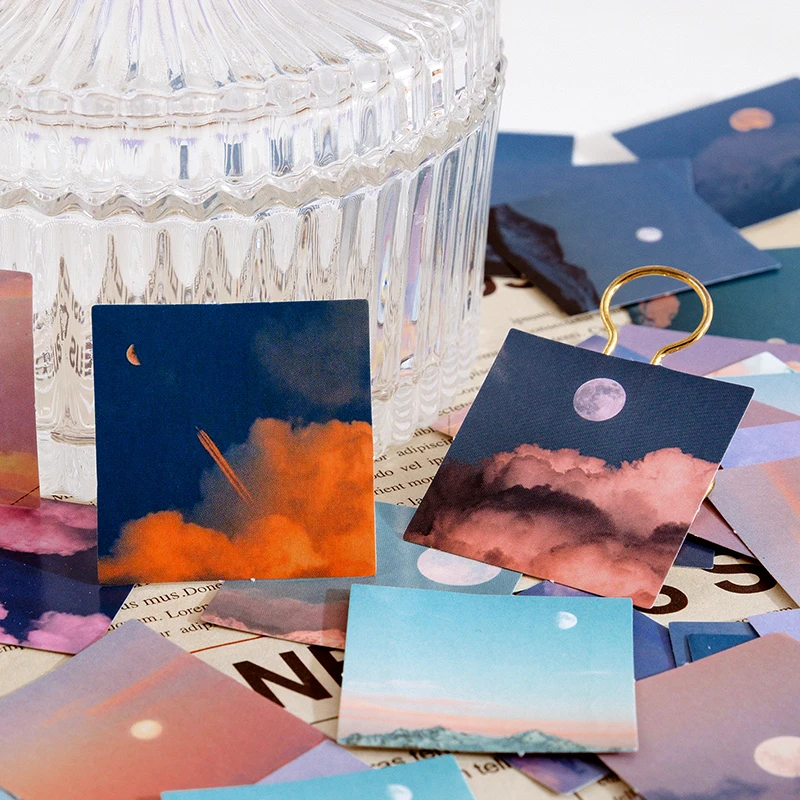 46 pcs/Box Dusk Moon Decorative Stickers Scrapbooking diy Stick Label Diary Stationery Album Journal Sky Scenery Sticker