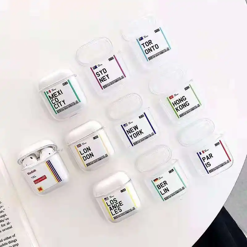 

ROME DUBAI air tickets Wireless Earphone Case For Apple AirPods 2 soft silicone Charging Headphones For Airpods Protective Cover