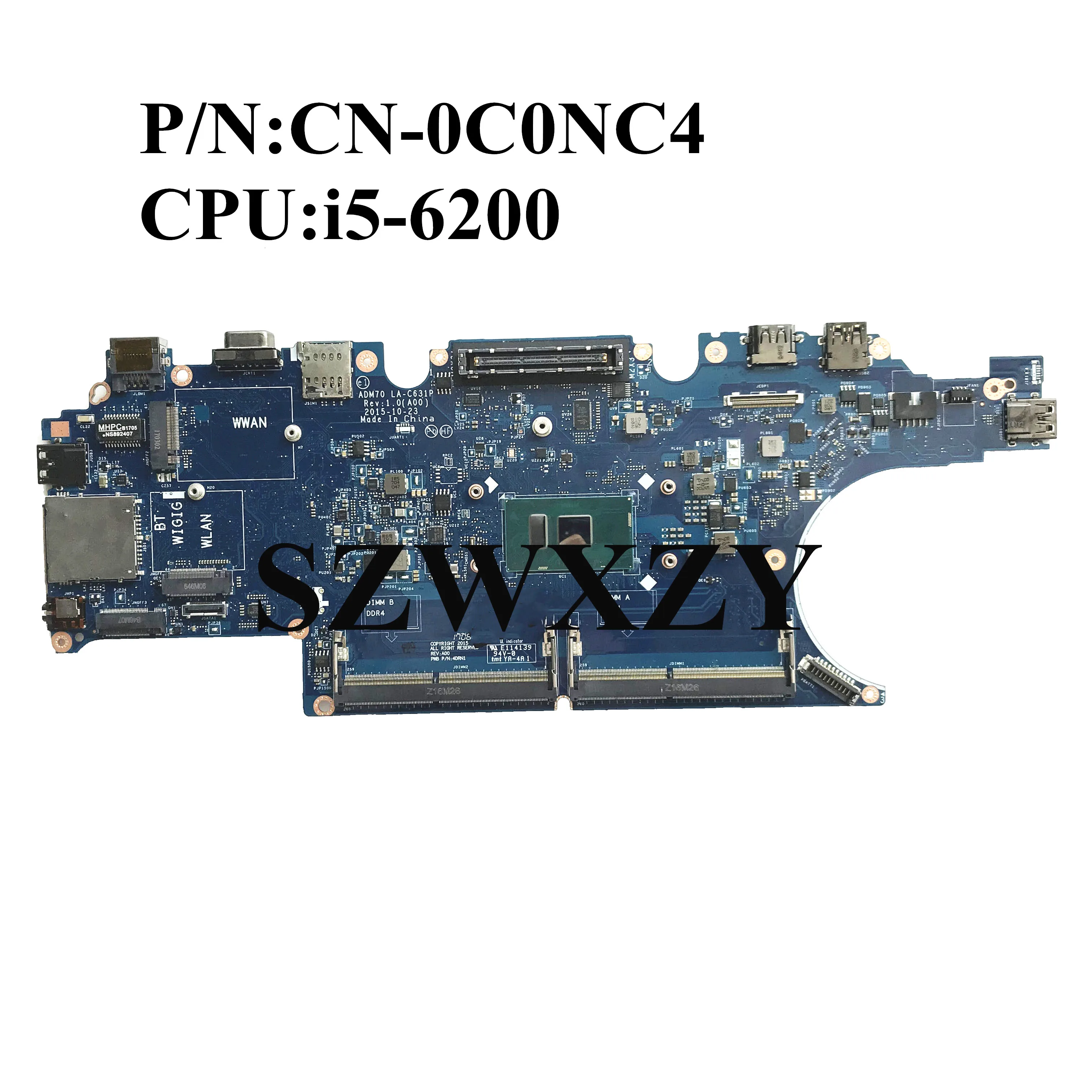 

Excellent For Dell Latitude E5470 Laptop Motherboard With i5-6200u CPU DDR4 CN-0C0NC4 0C0NC4 LA-C631P 100% Working