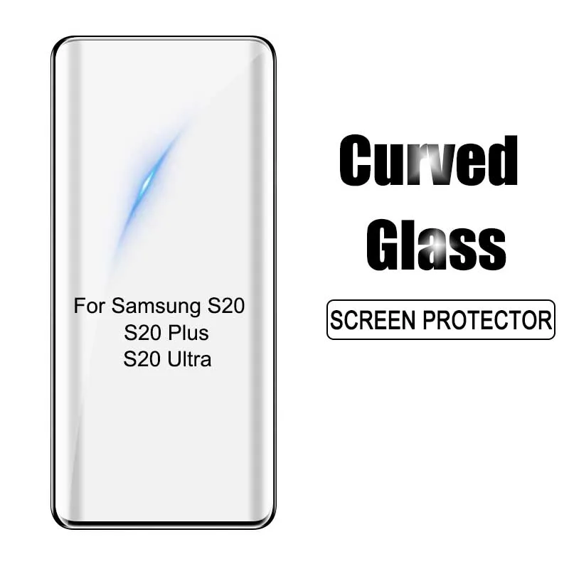 Изогнутое стекло для Samsung S20 Plus ультратонкая Защитная пленка экрана с защитой от