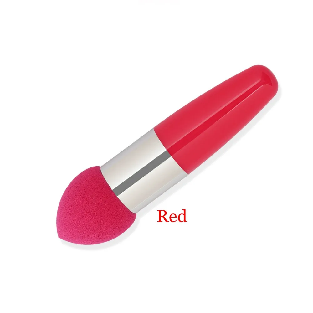 1PC Makeup Sponge Foundation Powder Handle Puff Concealer Cream Brush Smooth Face Beauty Care Puff Make Up Cosmetic Tools - Цвет: Red